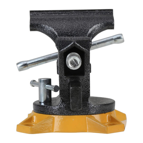 Front view of 4-Inch Bench Vise for Workshop Use With 270-Degree Swivel Base, Heavy Duty 4-Lug Base, Anvil And Anvil Horn.