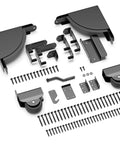 Heavy Duty Sliding Gate Kit Adjustable Hardware for Wood Fence with Anti Sag Corner Brace Gate Latch and Smooth Rolling Wheels