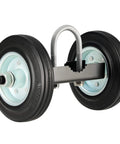 6" Heavy Duty Sliding Gate Wheel for Metal Tube Gate, 600 lb Capacity Chain Link Fence Gate, dual undermount wheels side view
