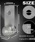 2 Wheel Heavy Duty Trolley Assembly dimensions and steel bearing rollers rated up to 1800 lb