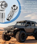 8 pcs 3/4 inch Heim Joint Rod End Kit shown with chromoly panhard rod ends, spacers, and tube adapters alongside a rugged off-road vehicle.