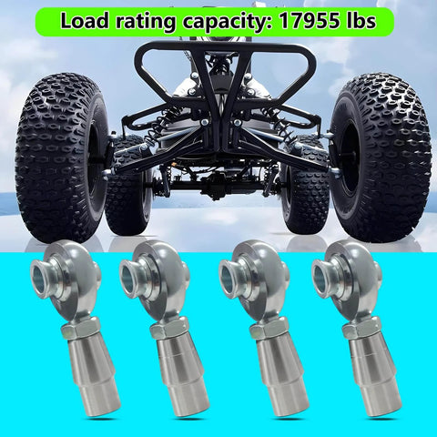 5/8 Heim Joint Rod End Kit 2 Pair with Right and Left Hand Threads, .625 Chromoly Panhard Joints, displayed with vehicle chassis