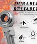 Stainless Steel 3/4-16 Rod End Bearing with Dual Nuts for Steering Suspension, emphasizing heat resistance and durability.