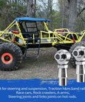 3/4 Heim Joint Rod End Kit with Left and Right Hand Threads for steering and suspension with off-road vehicle background