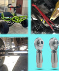 1/2 inch Heim Joint Rod End Kit, chromoly panhard rod ends with right and left hand thread, used in various suspension setups.