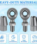 1/2 x 1/2-20 Heim joint rod end kit, chromoly joints with zinc plated finish, shown with spacers and adapters for linkage builds