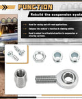 Function of 3/4 Heim Joints Rod End Kit with Right & Left Hand Threads, 750 Bore Chromoly Panhard Setup, Tube Adapters, and Jam Nuts