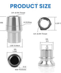 8 pcs 3/4 inch Heim Joint Rod End Kit, chromoly panhard rod ends with right and left hand thread shown with measurements