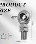 Diagram of 3/4 Heim Joint Steering Shaft Kit with Right Hand Thread, Stainless Steel 3/4-16 Rod End Bearing with Dual Nuts