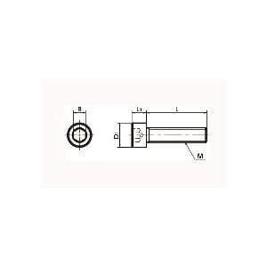 Technical drawing of SNSS-M3-12-TF NBK Hex Socket Head Cap Screws - Teflon® Coating Made in Japan, showing dimensions and design.