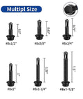 Assorted sizes of hex washer head self drilling screws with measurements, including focus on 100pcs 410 Stainless Steel #8x1-1/4 Hex Washer Head Self Drilling Screws
