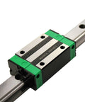 HGR20 Linear Rail & Ball Screw Kit with 2pcs 600mm Rails, close-up of slide block on guide rail