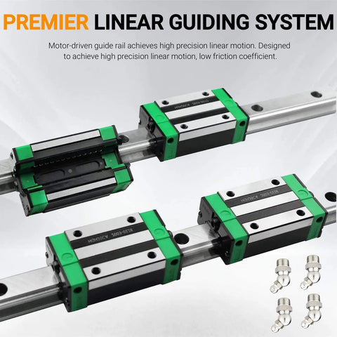 Long Travel Linear Guide Rail Kit with 2 x 1500mm rails and 4 HGH25CA blocks for CNC routers, lathes, and milling machines