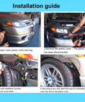 Installation guide for quick release latch on car bumper with step-by-step images showing removal and installation process.
