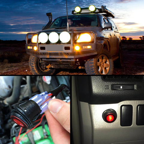 LED Light Bar Wiring Harness Kit With 12V On Off Switch And Power Relay, Blade Fuse, installed in off-road vehicle