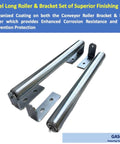 Long Roller with Bracket Set 16 Inch Length 1.5 Inch Diameter Galvanized Steel Rollers with Mounting Brackets Pack of 2