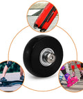 Set of 8 Luggage Suitcase Replacement Wheels, 50 x 18mm PU Caster Wheels Bearings Repair Kits, black wheel with bearings