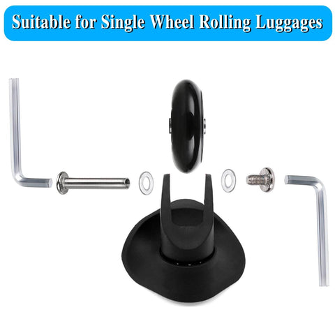 75 x 24mm Luggage Suitcase Replacement Wheels, Rubber Swivel Caster Wheels Bearings Repair Kits, Set of 2 with tools