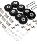 Set of 8 Luggage Suitcase Replacement Wheels, 50 x 18mm PU Caster Wheels Bearings Repair Kits, Shelf Replacement Wheels for Luggage