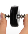 Side view of a black caster wheel from Set of 8 Luggage Suitcase Replacement Wheels, 50 x 18mm PU Caster Wheels Bearings Repair Kits.