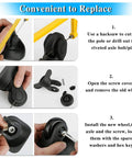 Steps to replace and install 75 x 24mm Luggage Suitcase Replacement Wheels, Rubber Swivel Caster Wheels Bearings Repair Kits, Set of 2