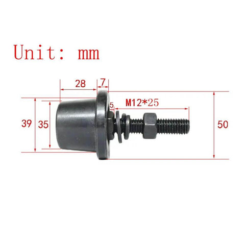 Dimensions of a component in 4 Pcs Heavy Duty I Beam Trolley Rollers with Double Bearing Wheels Adjustable Design for beams.
