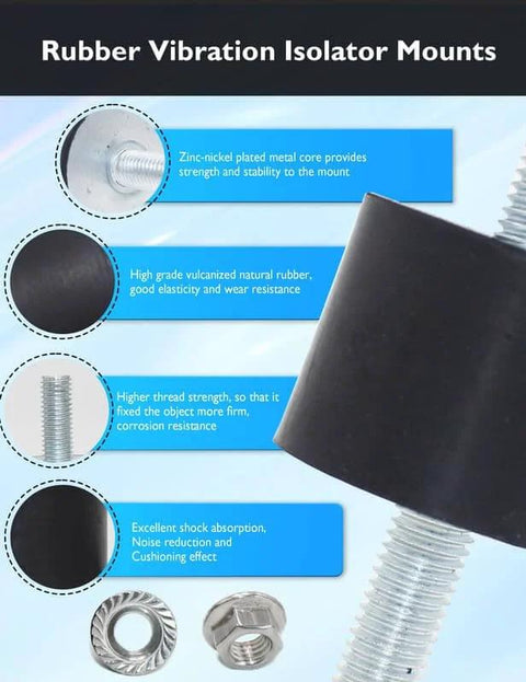 Experience quiet operation and protected equipment with these M6 rubber vibration isolator mounts double stud, anti vibration silent blocks.