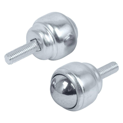 1 Inch M8 Roller Ball Transfer Bearing Casters Stud Mounted Carbon Steel Units with Threaded Stem front view