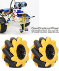 FLEXMAN Mecanum Wheel, 48mm omni directional robot car wheels, yellow and black, DIY accessories for TT coupling, with robot model