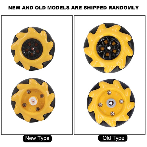 Eujgoov Mecanum Wheel, 48mm -Directional Wheel Smart Robot Car Accessories DIY Components (2 Pairs) new and old models comparison