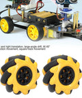 Mecanum Wheel OmniDirectional Smart Robot Car Parts Accessories DIY Toy Components 60mm installed on robot car, two pairs