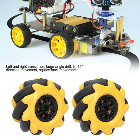 Mecanum Wheel OmniDirectional Smart Robot Car Parts Accessories DIY Toy Components 60mm installed on robot car, two pairs