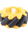 Mecanum Wheel 60mm, OmniDirectional Smart Robot Car Parts, DIY yellow and black wheel for side-to-side control on robots.