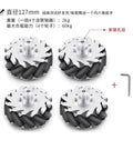 DAAFGEREPV Set of 4 Mecanum Wheel, 60kg Load, Diameter 127mm Mounting Hole 6mm, Omni-Directional Wheel with clamping coupling