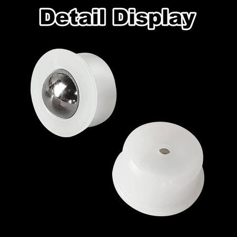 Detail view of 20 Pcs Mini Ball Transfer Bearings 1/3 Inch Nylon Cup with Stainless Steel Ball for tables and conveyors.
