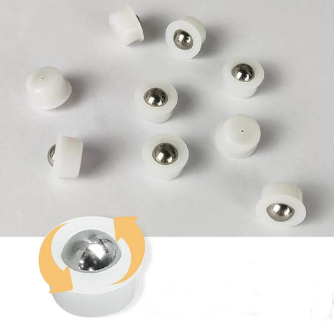 Image of 20 Pieces Mini Ball Transfer Bearings 1/3 Inch Nylon Cup with Stainless Steel Ball for Tables Conveyors Furniture Wheelchairs