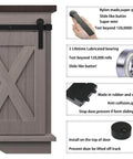 4FT Super Mini Barn Door Hardware Kit for Sliding Double Doors on TV Stands, Wardrobes, and Cabinets, I Shape Hanger Design