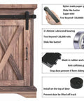 3.5FT Super Mini Sliding Barn Door Hardware Kit for Single Cabinet Doors on TV Stands and Small Wardrobes, detail components shown