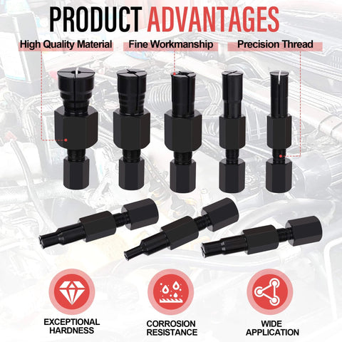 Motorcycle Blind Inner Bearing Puller Tool Kit with 8-32mm Collets, slide hammer, and advantages like precision threading and durability.
