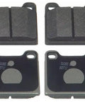 1999 Mercedes-Benz E320 Rear MX603A Semi-Metallic Disc Brake Pad Set, four pads showing friction material and fitment details.