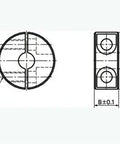 Technical drawing of NSCSS-10-15-M NBK Set Collar Split type - Steel Electroless Nickel Plating One Collar Made in Japan.