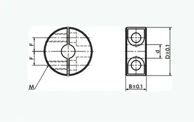 NSCSS-25-12-C NBK Set Collar Split type - Steel Ferrosoferric Oxide Film One Collar Made in Japan technical drawing with dimensions.