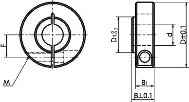 Technical drawing of NSCS-40-17-MB3 NBK Set Collar - For Securing Bearing - Clamping Type. Made in Japan with dimensions.