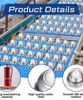 60 Pcs 1 Inch Nylon Roller Ball Transfer Bearings with Stainless Steel Housing on Conveyor System