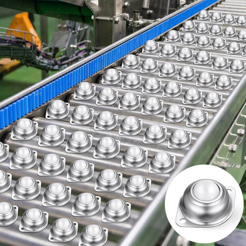 Conveyor with 60 Pcs 1 Inch Nylon Roller Ball Transfer Bearings with Stainless Steel Housing for Conveyor Systems