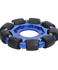 Omni Wheel 4in Aluminium Alloy Hub Omnidirectional Wheel, DIY Part for Robot, Durably Silicone Material, Double Layer Temperature Baking Paint