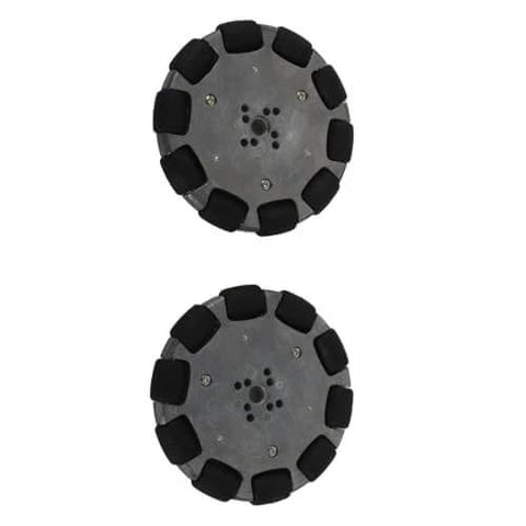 2pcs 4 Inch Omnidirectional Wheels for Robots, Industrial Omni Directional Wheels with Metal Hub and Rubber Rollers, 360 Degree Maneuverability
