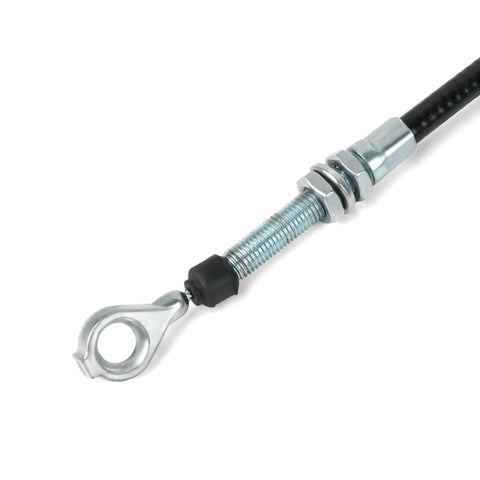 Close-up of park control cable 946-04254 replacement fits Cub Cadet Volunteer EFI 4x4, showing threaded end with loop for brake engagement.