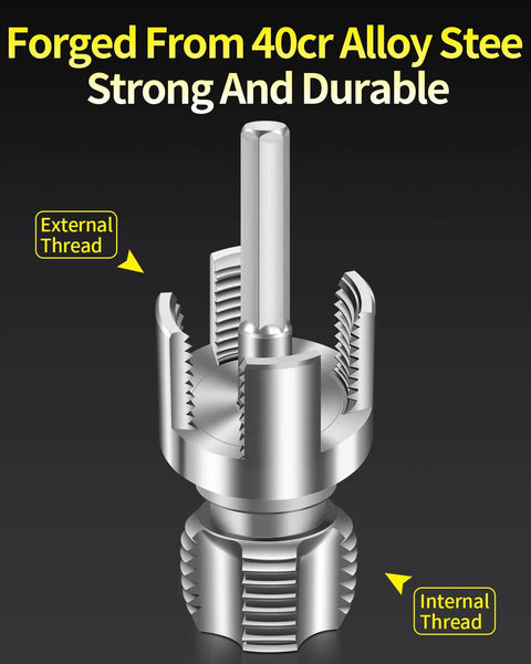 LINGIGAOUT 3-piece metal pipe threader set with internal and external threaders for PVC pipes