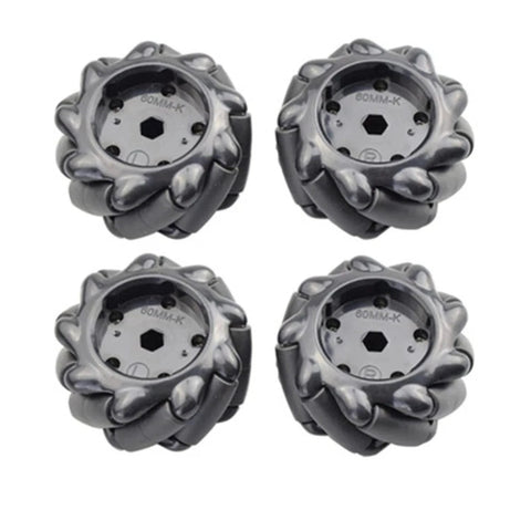 Premium 80mm Mecanum Wheel for AGV Robot Car Chassis, Omni Directional Tire set of four with 6mm Metal Coupling Motor Connector